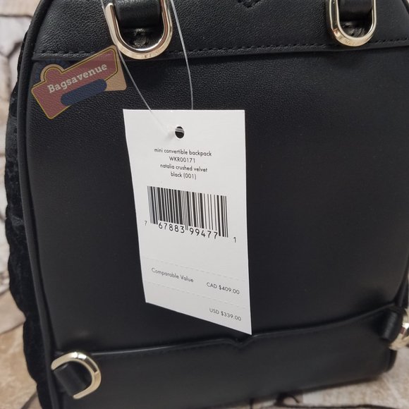 Mini Convertible Suede Backpack Kate Spade Black - Picture 6 of 11